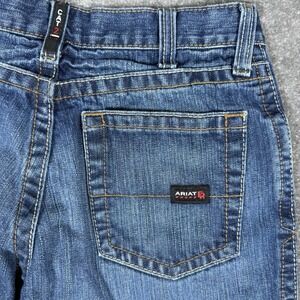 Ariat FR Jeans Men's 30x34 Blue Denim Low‎ Rise M4 Bootcut Workwear Western
